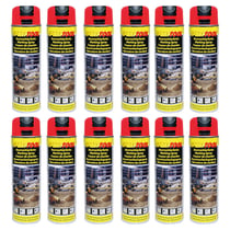 12 sprays de peinture -  Rouge fluo - Marquage - Repérage - Traceur de chantier - 500ml