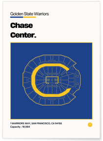 Affiche Chase Center - Golden State Warriors | A3 : 29,7x42cm