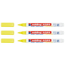 Lot de 3 Marqueurs craie liquide EDDING - Jaune fluo - Pointe ronde 1-2 mm