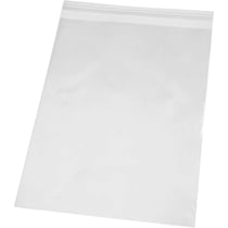 Sachets transparents plats à fermeture autocollante - 18 x 25,3 cm - 20 pcs