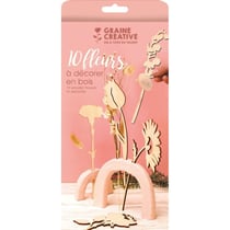 Graine Créative - Fleurs en Bois Contreplaqué 24 cm 10 pièces