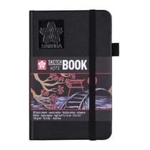 Carnet - Croquis - Dessin - Notes - 9x14cm - 80pages - Couverture noire - Sakura