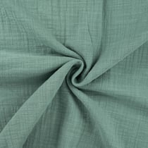 Tissu Double gaze aspect lin uni Vert amande