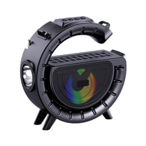 Enceinte Bluetooth Solaire Sans Fil Avec Lumières Atmosphère Et Radio FM Noir YONIS