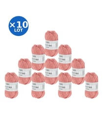 Lot de 10 pelotes QUATTRO de Lang Yarns – 500 g de coton mercerisé 129 Rose