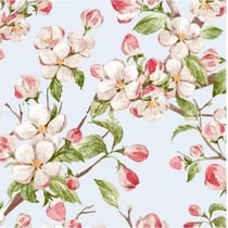 4 serviettes en papier découpage collage 33 cm BRANCHE DE FLEUR BLANCHE F 213