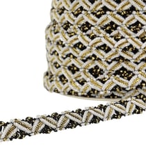 Bobine 25m galon zig zag métal 13mm Noir