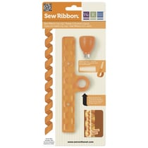 Sew Ribbon Punch et Stencil Set - ZigZag, av.3aiguilles en plastique, 1bli - 1kit