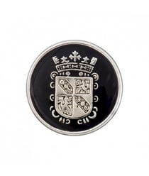 Carte de 4 boutons Blason polyester métallisé à queue 15mm - Prym Noir/argent Noir