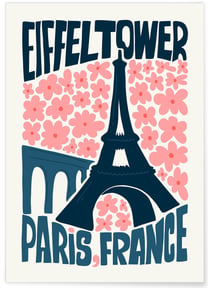 Affiche Paris 5 Tour Eiffel | A3 : 29,7x42cm
