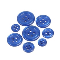 Bouton ronds 4 trous bleu