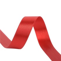 Bobine 25m ruban satin double face Rouge Noir fabriqué en France