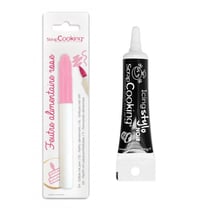 Feutre alimentaire rose + Stylo de glaçage noir