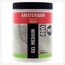 Pot 1000 ml - Médium Gel Mat Amsterdam - Blanc - Qualité fine - Transparent