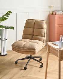 Fauteuil de bureau Bouclé Beige ADDISON - Beliani