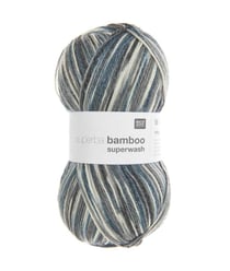 Pelote de laine à chaussettes à tricoter Superba bamboo superwash - 100GR - Rico Design 047 gris - Midnight