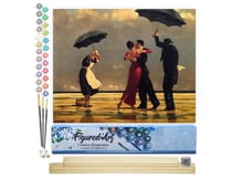 Peinture par Numéro Figured'Art - Danseurs rétro sur la Plage - Kit de Loisir Créatif DIY Numéro d'Art Complet - 40x50cm toile roulée + châssis en bois à monter