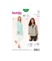 Patron Burda 6633 Tunique du 36 au 46 taille n°FR 36-46