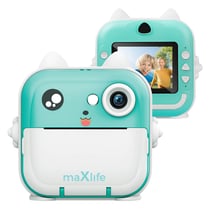 Maxlife Appareil Photo Imprimante Enfant Portable Compatible Smartphone Bleu