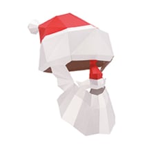 Masque enfant origami en papier Père Noël 19x46 cm