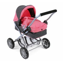 Mini landau à câlins SMARTY, anthracite-rose pour poupée