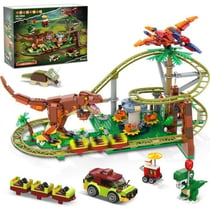 Parc d’attractions dinosaures à construire - 1 222 pièces - HOGOKIDS