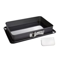 Moule à charnière rectangulaire en acier émaillé et sa spatule 42 x 29 cm Zenker Deluxe