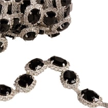 Galon pierres 15mm noir au mètre