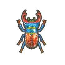 Lot de 3 écussons thermocollants insecte scarabée 6x4cm