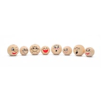 MégaCréa DIY - Perles visages en bois pour enfant 15 et 20 mm 8 pièces