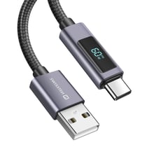 Swissten Câble 3A Charge et Synchro USB vers USB-C 60W 1.5m avec Écran Led Noir