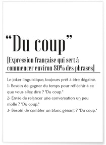 Affiche Définition 'Du coup' | A3 : 29,7x42cm
