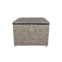 Boîte à couture 26x26x19cm fleurs grises