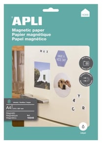 Papier magnétique blanc A4 pour jet d'encre 8 pièces