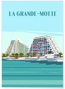 Affiche ville La Grande-Motte | A3 : 29,7x42cm