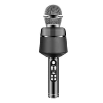 Microphone Bluetooth Haut Parleur Intégré Micro Karaoké Live iOS Android Noir YONIS