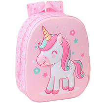 Sac à dos Licorne Rose 3D 33 CM Maternelle