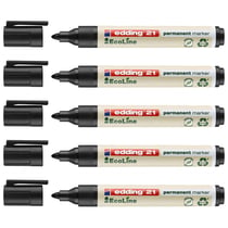 Lot de 5 marqueurs permanents - EDDING - EcoLine 21 - noir - pointe ronde 1,5-3 mm