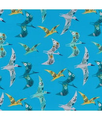 Tissu coton Dashwood Jurassic sur fond bleu de 110 cm de largeur Bleu vendu par 50 cm