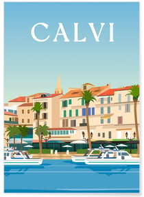 Affiche ville Calvi | A3 : 29,7x42cm