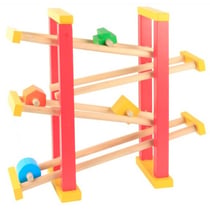 Beeboo - toboggan a billes en bois - circuit en bois avec 4 formes - jouet 1er age