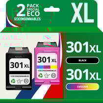 301XL - Pack 2 cartouches HP 301 XL compatibles HP DeskJet 2620 2630 - 123CONSOMMABLES