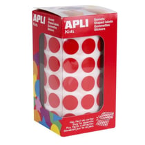 Apli Agipa - Gommettes rouleau Rond Ø 15 mm Rouge x 2 832
