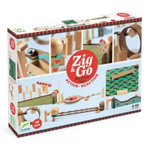 Jeu de construction Djeco Zig & Go Multicolore - Circuit à bille en bois