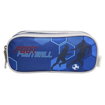 Trousse scolaire 2 compartiments Phileas Football Bleue Bagtrotter