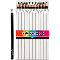 Crayons de Couleur Colortime, L : 17,45 cm, mine 5 mm, JUMBO, noir, 12pièces/ 1 Pq.