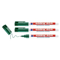 Lot de 3 marqueurs permanents EDDING 404 - Pointe ronde ultra fine - Vert
