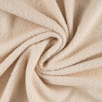 Tissu Bouclette Teddy envers Polaire uni Crème