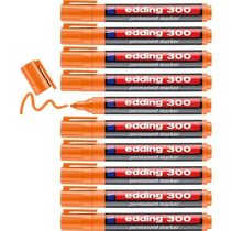 Lot de 10 marqueurs permanents - EDDING - pointe ronde 1,5-3 mm - Orange - 300