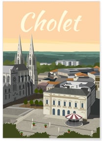 Affiche ville Cholet | A3 : 29,7x42cm